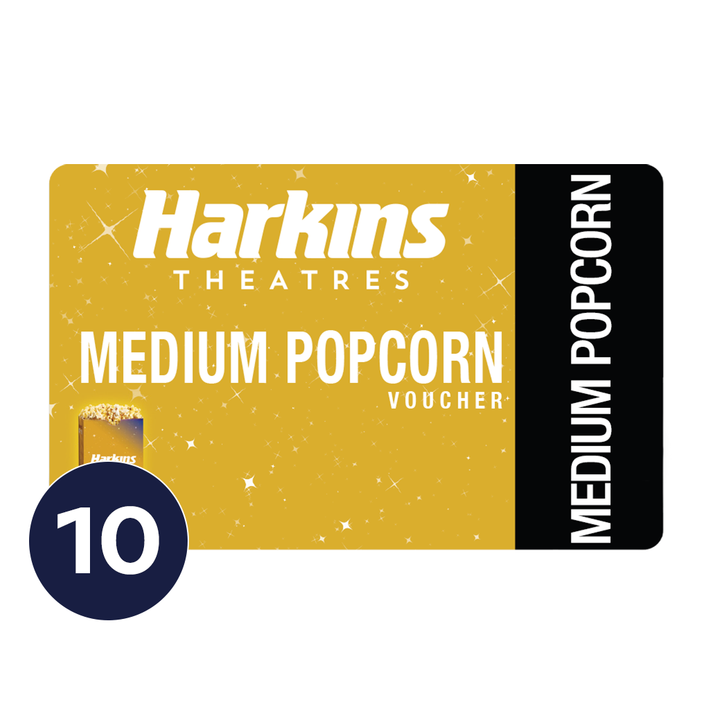 Medium Popcorn Discount Vouchers (10 Pack)