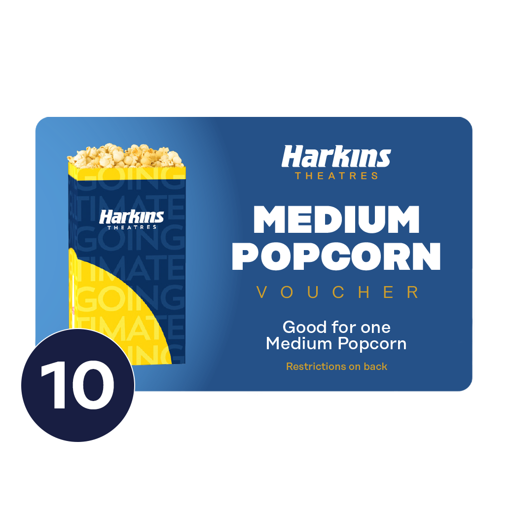 Medium Popcorn Discount Vouchers (10 Pack)